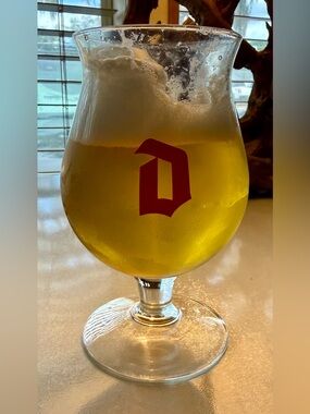 Set of 2 Duvel Beer Tulip Glasses. Barware